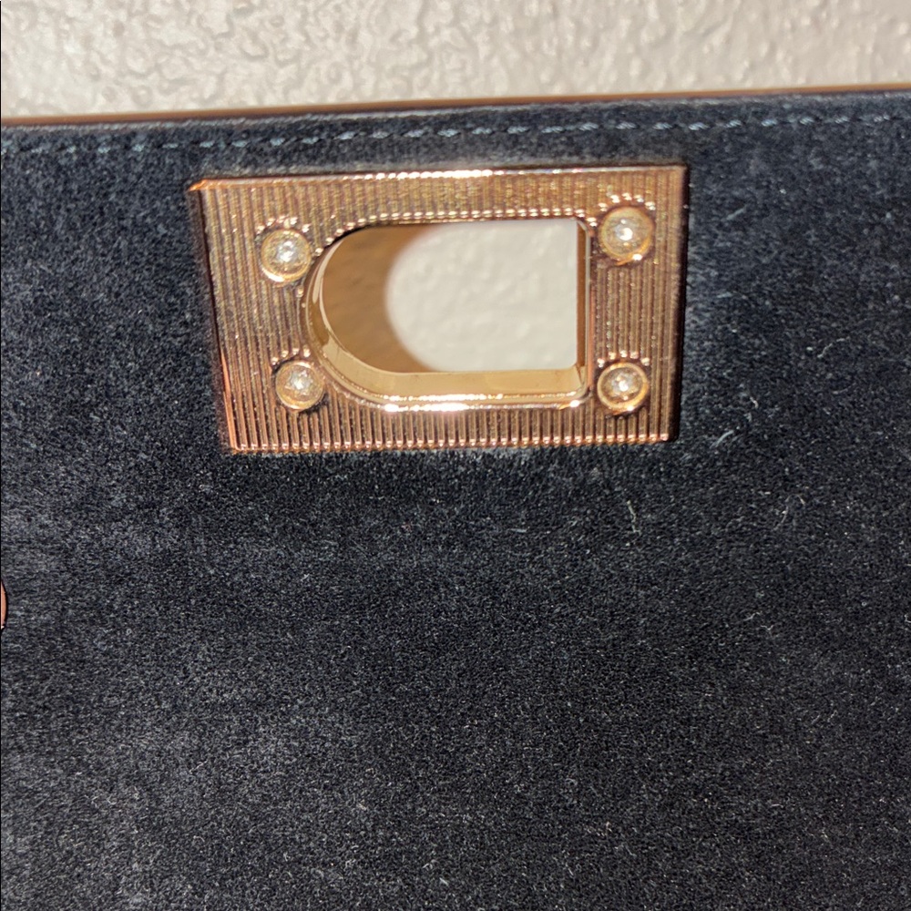 Furla 1927 Black Leather Clutch with Gold Chain - Picture 4 of 5